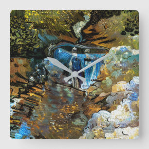 HORLOGE CARRÉE RUISSEAU CASCADE