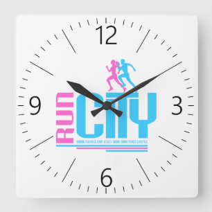 Horloge Carrée Run city