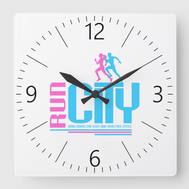 Horloge Carrée Run city (Recto)