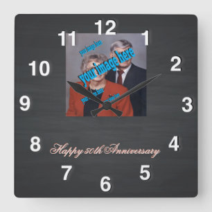 Horloge Carrée Rustic Chalkboard