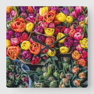 Horloge Carrée Rustic Flower Market | Fresh Cut Flower