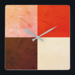 Horloge Carrée Rustic Red Pink Brown<br><div class="desc">2022-23</div>