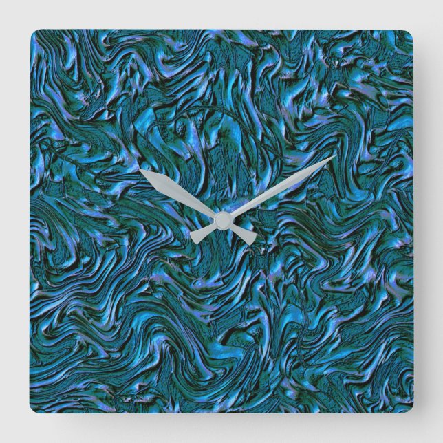 Horloge Carrée Rustic textured wall in burnt cadet blue (Recto)
