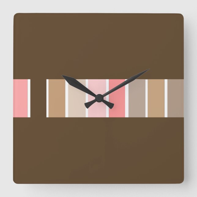 Horloge Carrée Sable De Plage Brown Sombre (Recto)