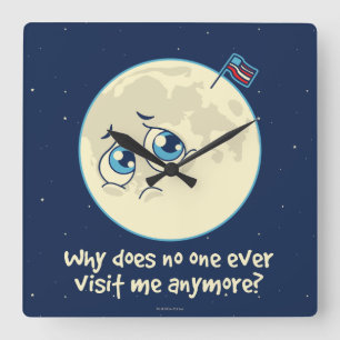 Horloge Carrée Sad Moon