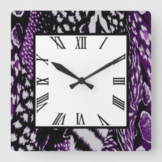 Horloge Carrée Safari violet