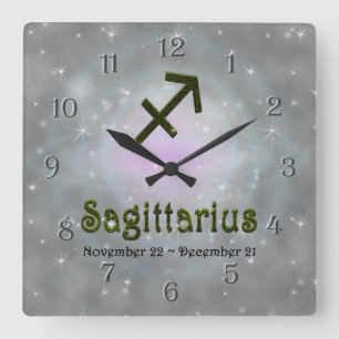 Horloge Carrée Sagittarius couleur Pick Sagittarius Zodiac