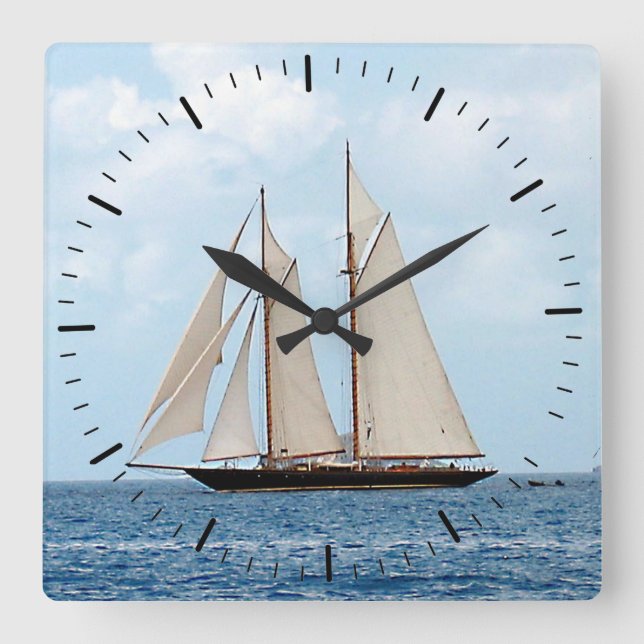 Horloge Carrée Sailing dans les îles Vierges britanniques (Recto)
