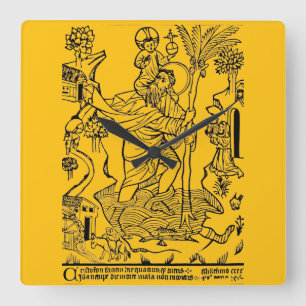 Horloge Carrée Saint Christophe catholique romain