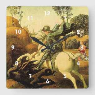 Horloge Carrée "Saint George et le dragon" de Raphaël (vers 1505)