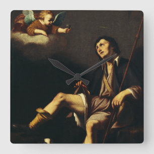 Horloge Carrée Saint Roch et l'Ange par Guy François