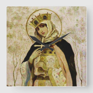 Horloge Carrée «Sainte Olga» par Mikhaïl Nesterov