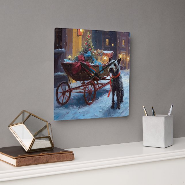 Horloge Carrée Saison de Noël de Chesapeake (Bureau)