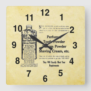 Horloge Carrée Salle de bain à air vintage