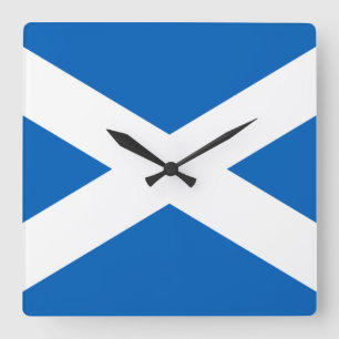 Horloge Carrée Saltire ~ Drapeau de l'Ecosse