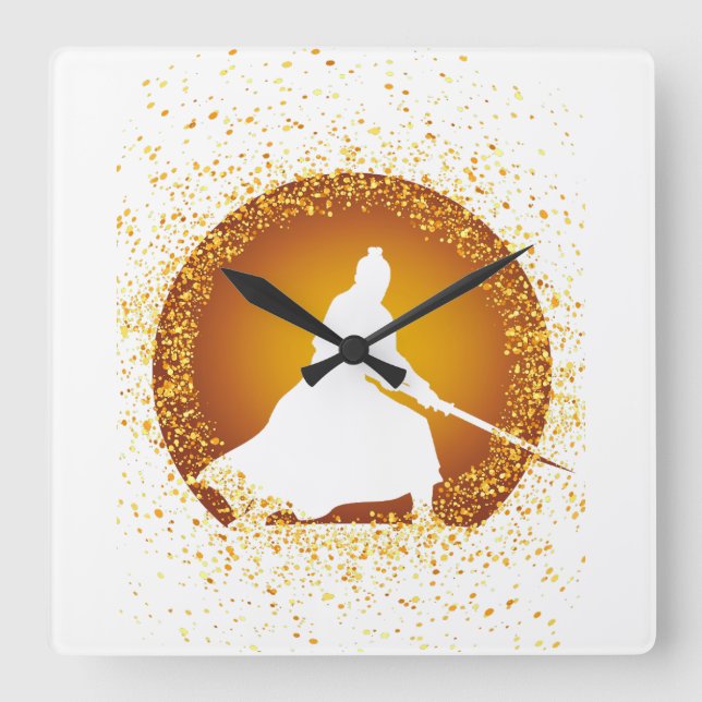 Horloge Carrée samouraï (Recto)