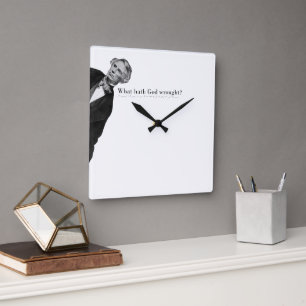 Horloge Carrée Samuel Morse Code Mème - Qu'est-ce que Dieu a fait