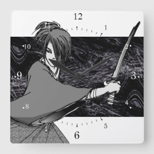 Horloge Carrée SAMURAI manga japan