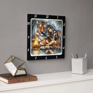 Horloge Carrée Sanctuaire des autochtones : le regard du tigre de