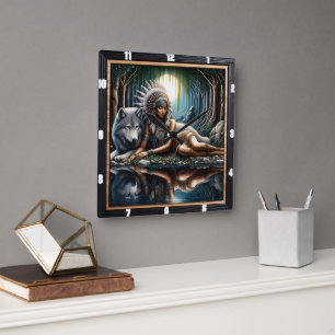 Horloge Carrée Sanctuaire indien : La montre du loup