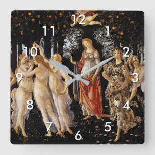 Horloge Carrée Sandro Botticelli - La Primavera