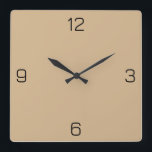 Horloge Carrée Sandy Tan D2B48C - Option pour ajouter un nom<br><div class="desc">Ajoutez un nom, des initiales ou du texte, ou gardez la couleur seule. La couleur correspond à d'autres éléments du magasin en fonction du nom et du code HEX (triplet hexadécimal à six chiffres) qui s'affiche. Utilisez ce code pour mélanger, mettre en correspondance et customiser tout autre élément pour l'accompagner...</div>