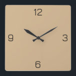 Horloge Carrée Sandy Tan D2B48C - Option pour ajouter un nom<br><div class="desc">Ajoutez un nom, des initiales ou du texte, ou gardez la couleur seule. La couleur correspond à d'autres éléments du magasin en fonction du nom et du code HEX (triplet hexadécimal à six chiffres) qui s'affiche. Utilisez ce code pour mélanger, mettre en correspondance et customiser tout autre élément pour l'accompagner...</div>