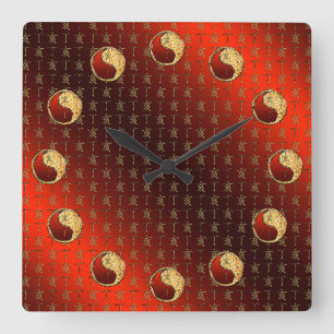 Horloge Carrée Sanglier de feu