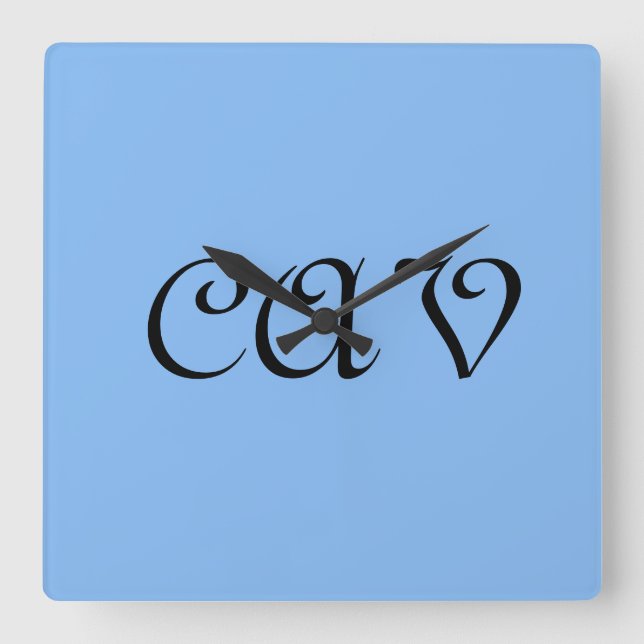 Horloge Carrée Sangria Cornflower Blue (Recto)