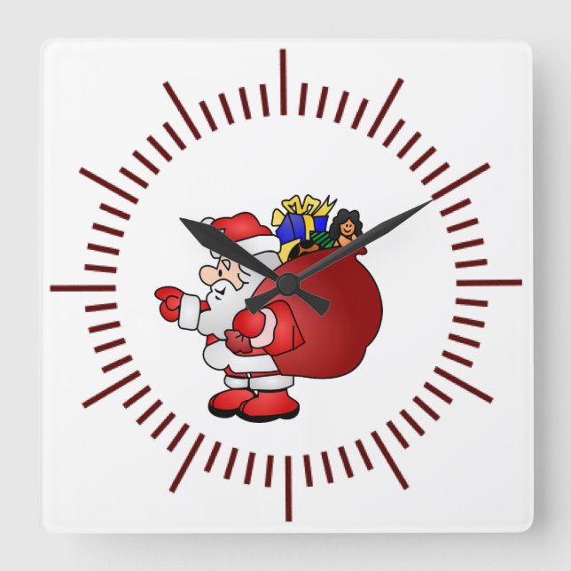 Horloge Carrée Santa Clause (Recto)