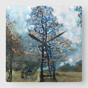 Horloge Carrée Sapin