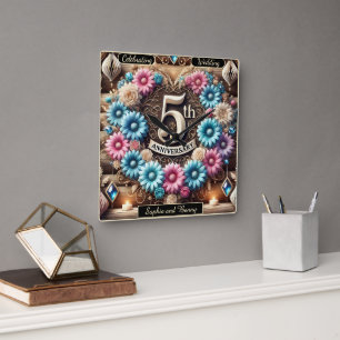 Horloge Carrée Sapphire Glow : 5e anniversaire de réflexion