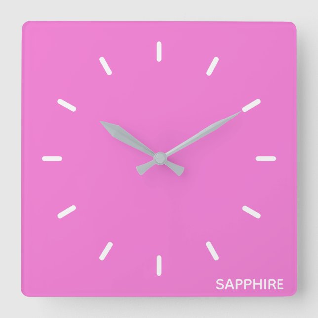 Horloge Carrée Sapphire pink colour (Recto)