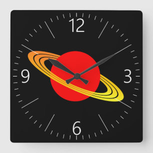 Horloge Carrée Saturne