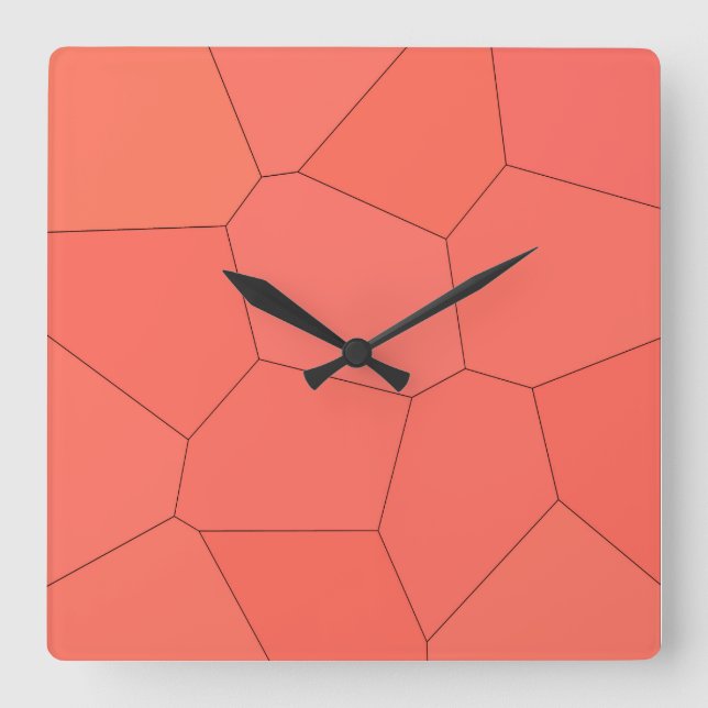 Horloge Carrée Saumon tendance design (Recto)