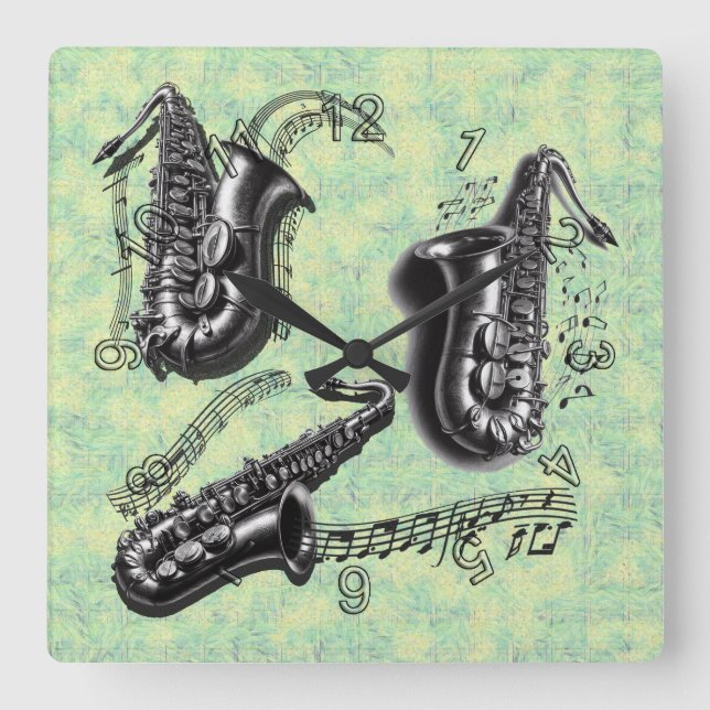 Horloge Carrée Sax (Recto)