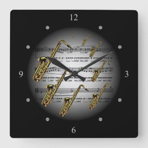 Horloge Carrée Saxophone ~ Musique ~ La musique ~ Música ~ Musik