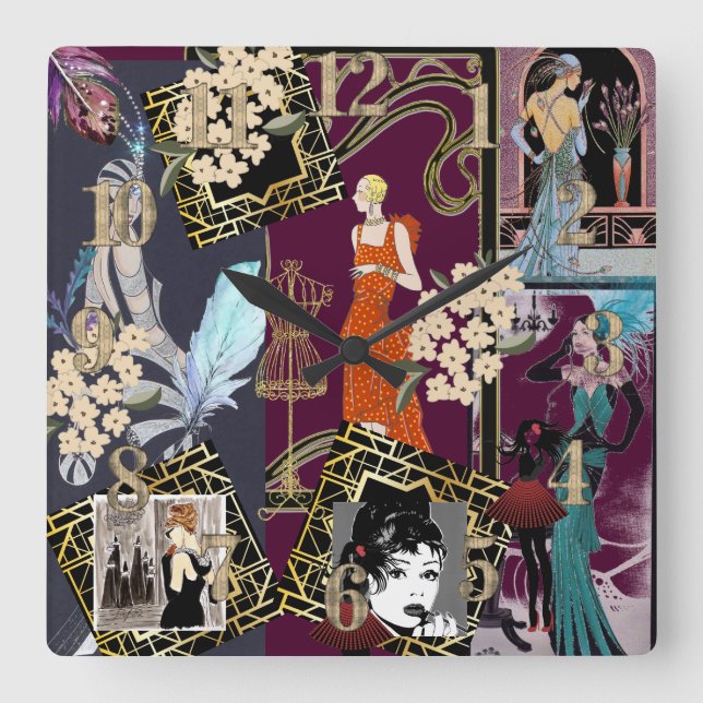 Horloge Carrée Scène Art Décor Fashion Show (Recto)