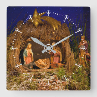 Horloge Carrée Scène de Nativity