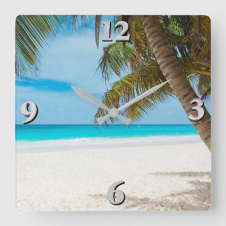 Horloge Carrée Scène de plage 1