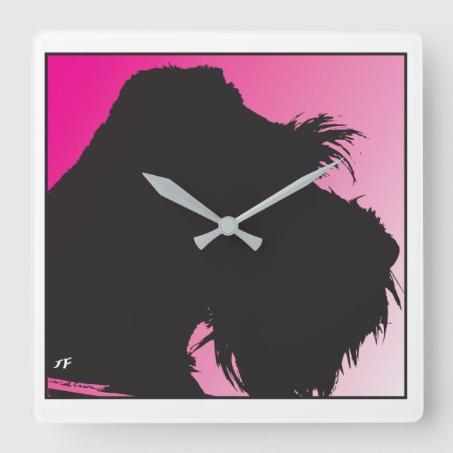 Horloge Carrée Schnauzer (Recto)