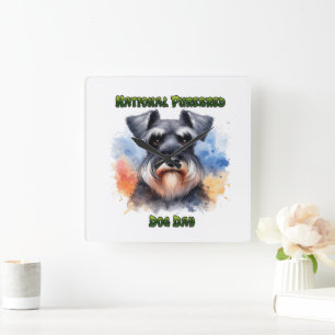 Horloge Carrée Schnauzer de la fête nationale des chiens de race