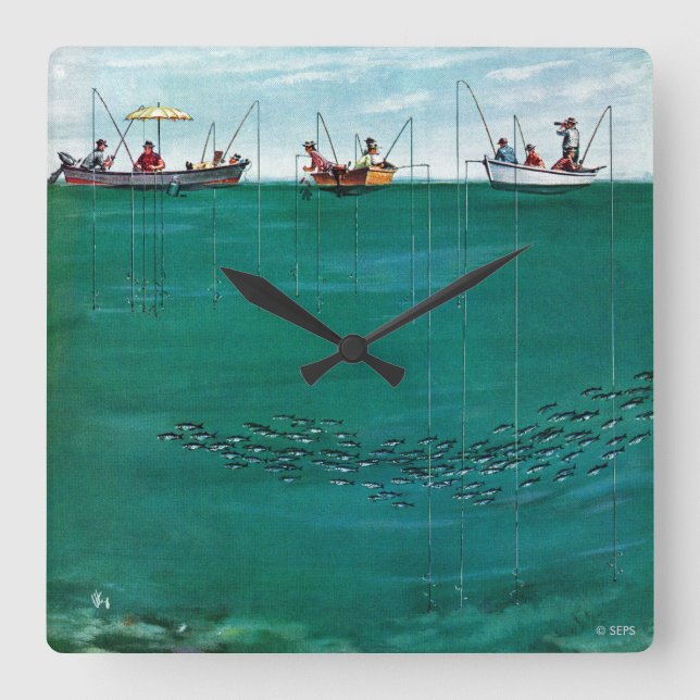 Horloge Carrée School of Fish Among Lines by Thornton Utz (Recto)