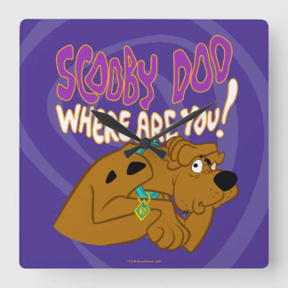 Horloge Carrée Scooby-Doo effrayé
