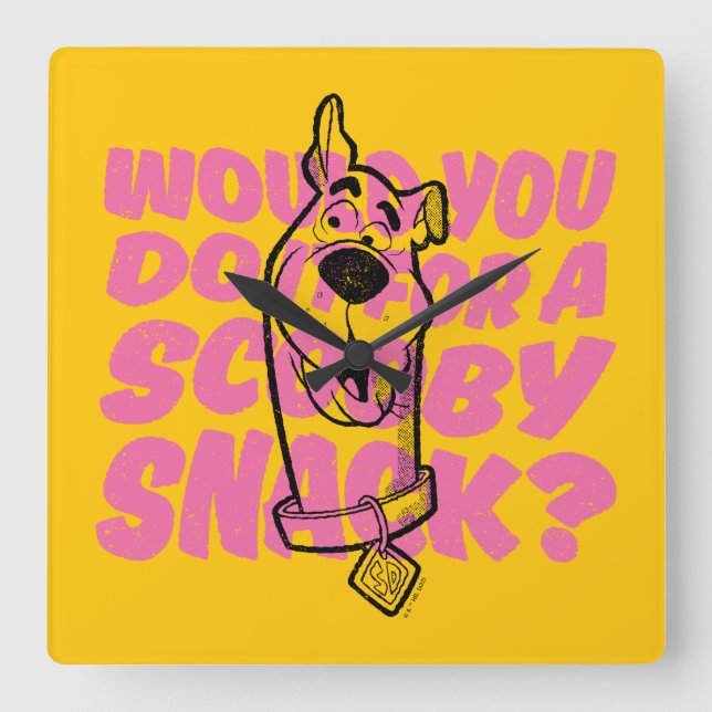 Horloge Carrée Scooby-Doo |Le Feriez-Vous Pour Un Snack Scooby ? (Recto)