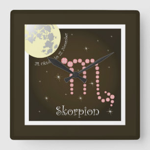 Horloge Carrée Scorpion 24 octobre au 22 novembre