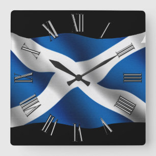 Horloge Carrée SCOTLAND Flag Proud Scots Patriotic Wall Clock