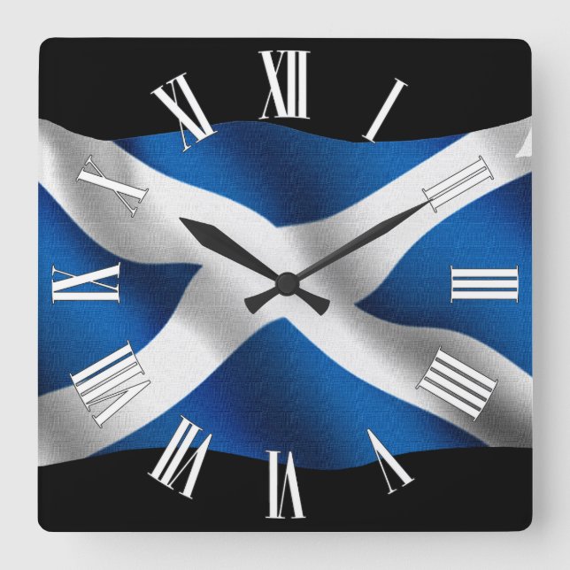 Horloge Carrée SCOTLAND Flag Proud Scots Patriotic Wall Clock (Recto)