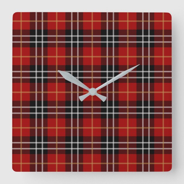 Horloge Carrée Scottish tartan plaid (Recto)