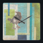 Horloge Carrée Scrapbook Avian I<br><div class="desc">Animaux</div>